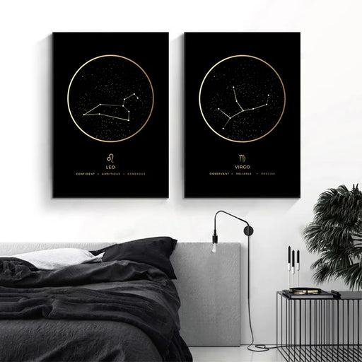 Constellation Fashion Poster Zodiac Astronomy Wall Art Nursery Print Canvas Painting Nordic Kid Decoration Picture Home Decor - BE RARE