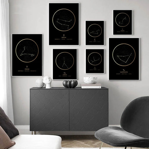 Constellation Fashion Poster Zodiac Astronomy Wall Art Nursery Print Canvas Painting Nordic Kid Decoration Picture Home Decor - BE RARE