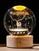 Starry Sky Luminous Ornaments Universe Galaxy Crystal Ball with glowing celestial deer design and wooden base.