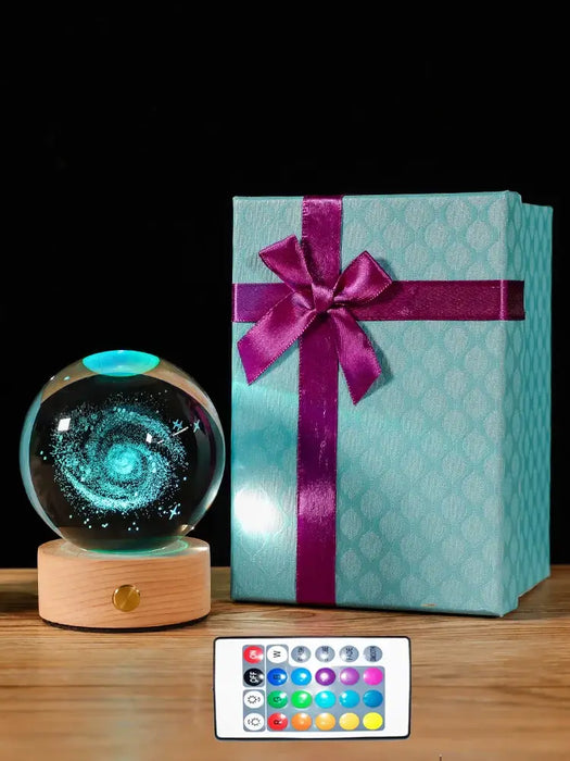 Starry Sky Luminous Ornaments Universe Galaxy Crystal Ball with Gift Box and Remote Control for Zodiac Enthusiasts