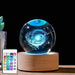 Starry Sky Luminous Universe Galaxy Crystal Ball with remote control on wooden base illuminating the room with celestial light