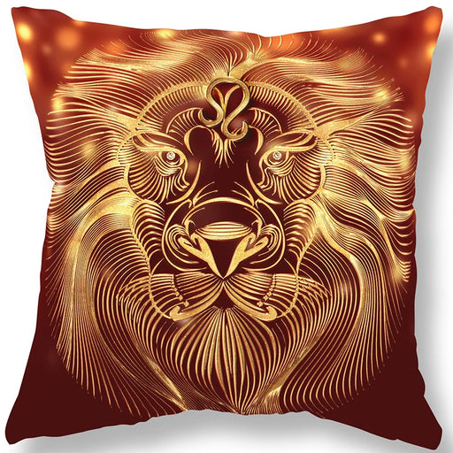 New Zodiac Throw Pillowcase Luxury Red Gold  Sofa Decoration Office Gaming Chair Cushion Cover Home  45x45cm - BE RARE