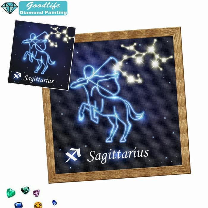 5D DIY Diamond Painting Zodiac Sign Pattern Constellation Full Drills Embroidery Sale Rhinestones Pictures Wall Art Home Decor - BE RARE