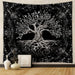 Astrology Chart Tarot Card Tapestry Wheel of the Zodiac Sun and Moon Tree Mushroom Wall Hanging Tapestry Home Decor - BE RARE