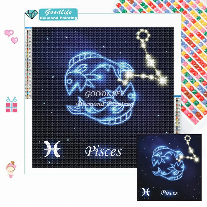 5D DIY Diamond Painting Zodiac Sign Pattern Constellation Full Drills Embroidery Sale Rhinestones Pictures Wall Art Home Decor - BE RARE