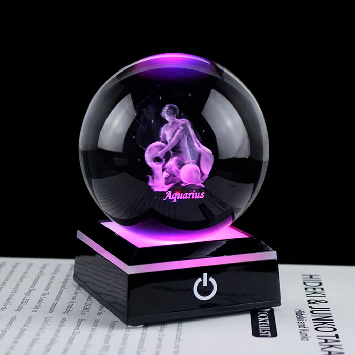 Constellations Crystal Ball Zodiac Sign Star Glass Ball Ornament Birthday Christmas Gifts Home Decoration - BE RARE