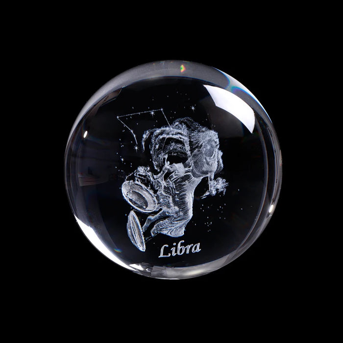 Constellations Crystal Ball Zodiac Sign Star Glass Ball Ornament Birthday Christmas Gifts Home Decoration - BE RARE