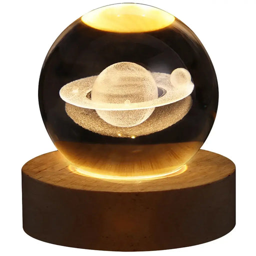 USB LED Night Light, Galaxy Crystal Ball Lamp, 3D Planet Moon Lamp, Home Decoration Moon Lamp  Lamps  Night Light - BE RARE