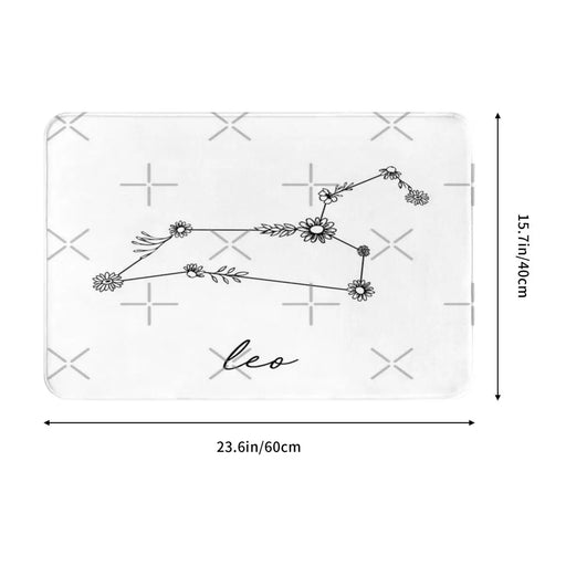 Leo Zodiac Wildflower Constellation Mat Home Mat Bathroom Mat Entrance Doormat Bath Rug Carpet Door Mat - BE RARE