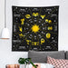 Tarot Tablecloth Wheel of the Zodiac Astrology Tapestry black sun moon Altar cloth tarot cloth tarot deck Dorm Decor art poster - BE RARE